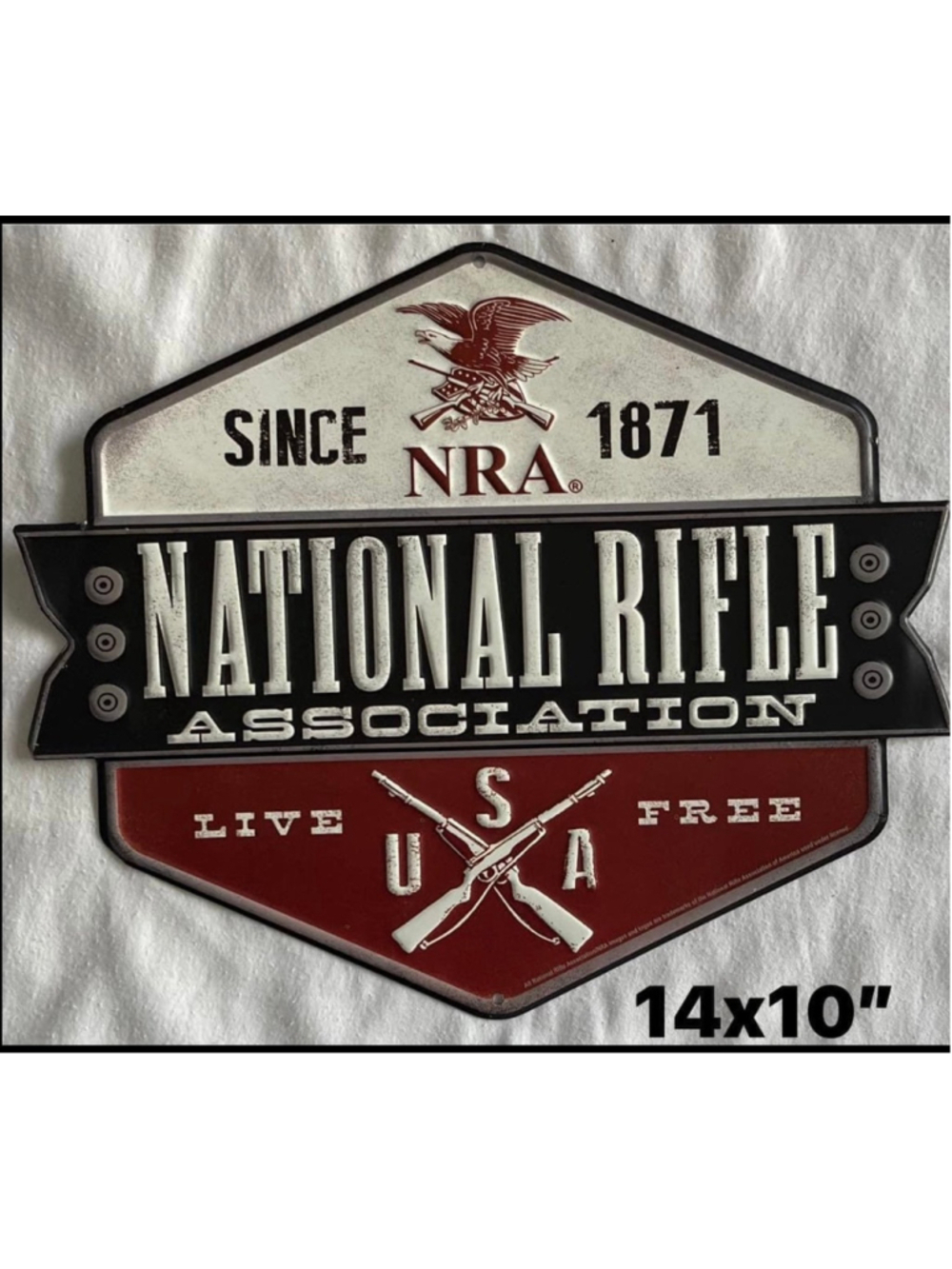 NEW Open Roads “National Rifle” metal sign